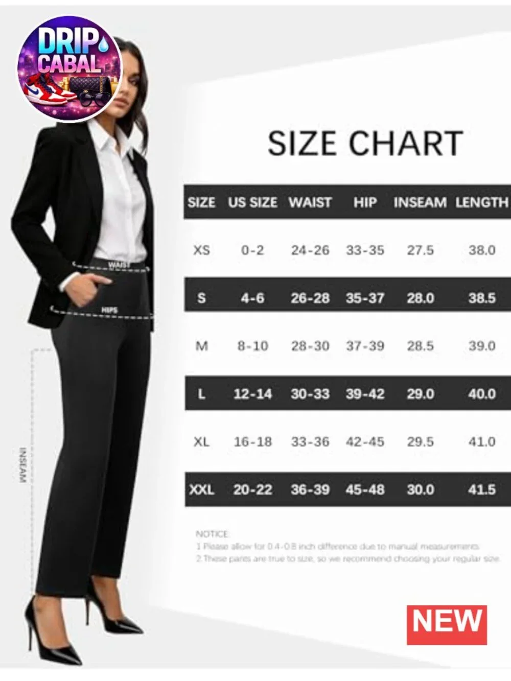Stretchy Straight Leg Dress Pants with Pockets High Waist Pull On Work Slacks